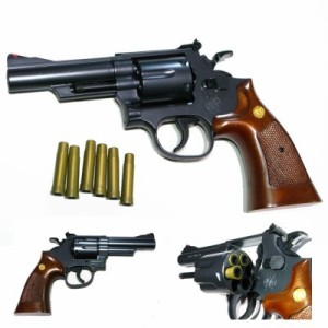 S&W M19 4in コンバットマグナム ウッドタイプグリップ 次元大介の愛銃 (10歳以上) エアガン [21] クラウンモデル (市/B)☆