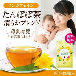 たんぽぽ茶清らかブレンド ポット用30個入 (送料無料 ノンカフェイン カフェインレス 母乳 妊娠 妊婦 授乳 母乳サポート 鉄分 ママ ギフ