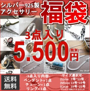 【レビュー投稿で10％ポイント還元】【送料無料】3点入り福袋 シルバー925製 アクセサリー 3点セット 数量限定【シルバーペンダント・シ