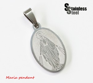 ステンレス ペンダント (133)マリア メダイ銀色 メイン メンズ レディース アクセサリー 送料無料 聖母マリア   