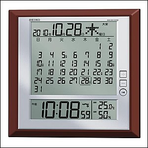 【正規品】SEIKO セイコー クロック SQ421B 電波時計 掛置兼用時計 カレンダー