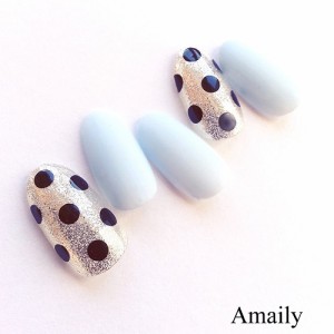 Amaily　アメイリー　ドット柄　３ｍｍ　黒