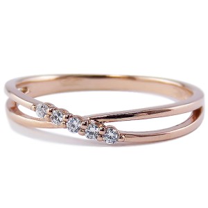 指輪 ダイヤリング 18金 5ダイヤモンド ピンキーリング 1号〜 ホワイトゴールド ピンクゴールド イエローゴールド 通販 ショップ