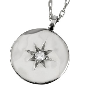 メンズネックレス プラチナ 太陽 モチーフ 一粒ダイヤモンド たいよう デザイン ペンダン 地金  送料無料