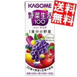 【送料無料】カゴメ 野菜生活100 ベリーサラダ 200ml紙パック 24本入 スマプレ [野菜ジュース 紫の野菜]