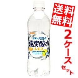 【送料無料】【炭酸充填量5.0GV レモン】 サンガリア 伊賀の天然水 強炭酸水 レモン 500mlペットボトル 48本 (24本×2ケース)