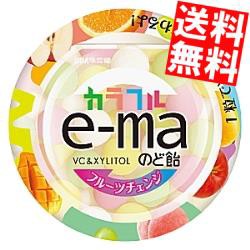 【送料無料】味覚糖 e-maのど飴 カラフルフルーツチェンジ 33g丸型容器×6入 【イーマ】