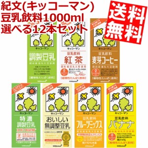 【送料無料】紀文(キッコーマン) 豆乳飲料 1000ml紙パック 選べる12本セット（6本×2箱）[1Lサイズ][のしOK]big_dr