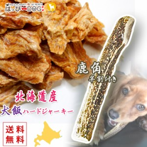 ドッグフード 犬飯 犬のおやつ 鹿の角 犬のおもちゃ 2点セット 鹿角 犬 おやつ 北海道産 国産 ひとくちササミ チキン ハードジャーキー 