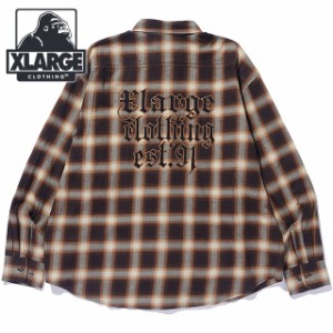 エクストララージ XLARGE オールドイングリッシュ ロングスリーブ フランネルシャツ [101243014003 FW24] OLD ENGLISH L/S FLANNEL SHIRT