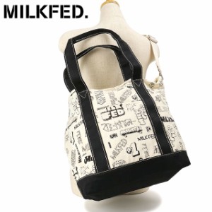 ミルクフェド MILKFED. レディース ヴァリアスロゴ ツーウェイ トートバッグ [103242053003 SU24] VARIOUS LOGO 2WAY TOTE 鞄 ショルダー