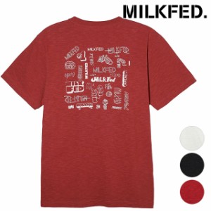 ミルクフェド MILKFED. レディース メニーロゴ スラブ ショートスリーブTシャツ [103242011005 SU24] MANY LOGO SLAB S/S TEE トップス 