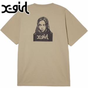 エックスガール X-girl レディース フェイス ショートスリーブTシャツ [105241011025 SU24] FACE S/S TEE トップス 半袖 BEIGE 【メール