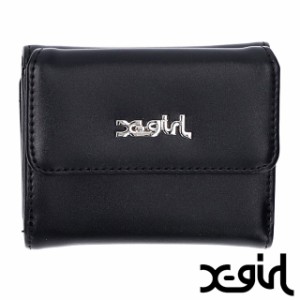 エックスガール X-girl レディース フェイクレザー ミニウォレット [105242054004 SU24] FAUX LEATHER MINI WALLET 三つ折り財布 BLACK