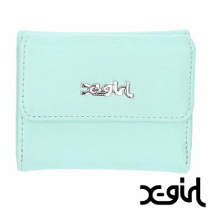 エックスガール X-girl レディース フェイクレザー ミニウォレット [105242054004 SU24] FAUX LEATHER MINI WALLET 三つ折り財布 LtBLUE