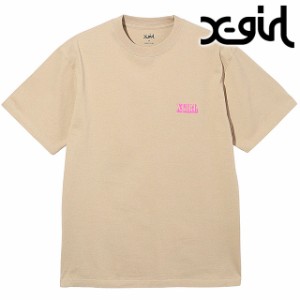 エックスガール X-girl レディース サークルバックグラウンドフェイスロゴ ショートスリーブTシャツ [105242011010 SU24] CIRCLE BACKGRO