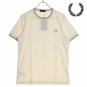 フレッドペリー FRED PERRY メンズ ツインティップド Tシャツ [M1588-V17 SS24Q2] TWIN TIPPED T-SHIRT トップス 半袖 クルーネック ECRU