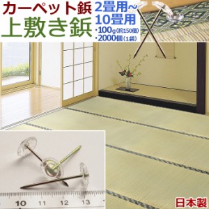 カーペット鋲 い草上敷き鋲 花ござ固定ピン い草用ピン 『100g（約150個）』34×13mm 透明 畳用上敷き鋲 送料無料