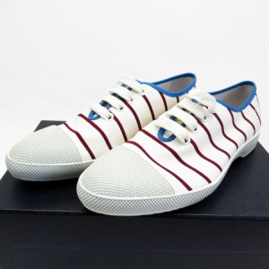 PRADA プラダ 2EG149 スニーカー アイボリー×ボルドー×ブルー 14056 メンズ【中古】 h28942f