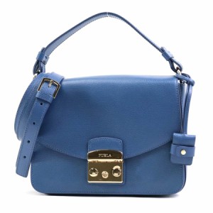 Furla フルラ ハンドバッグ 斜め掛けショルダーバッグ ブルー 14067 レディース【中古】 t18546a