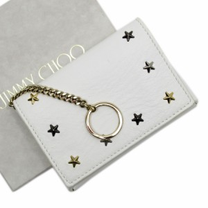 JIMMY CHOO ジミーチュウ コインケース ホワイト×ゴールド×シルバー 14056 レディース【中古】 g3496a