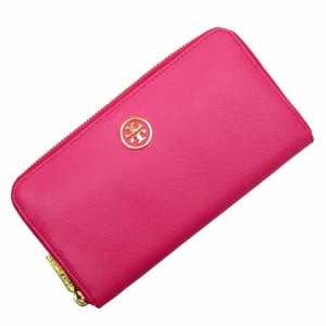 Tory Burch トリーバーチ ラウンドファスナー長財布 ピンク 14061 レディース【中古】 g3497a