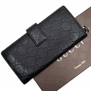 GUCCI グッチ GG 233024 二つ折り長財布 ブラック 14054 ユニセックス【中古】 g3667a