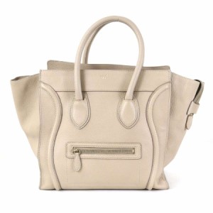 CELINE セリーヌ ラゲージ ミニショッパー ハンドバッグ グレージュ 14055 レディース【中古】 e55172g