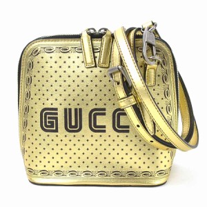 GUCCI グッチ GUCCY 51189 斜め掛けショルダーバッグ ゴールド/ブラック 14068 ユニセックス【中古】 e55177a