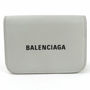 BALENCIAGA バレンシアガ 593813 三つ折り財布 ライトグレー×ブラック 14055 ユニセックス【中古】 h29194a