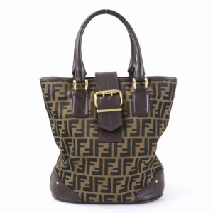 FENDI フェンディ ズッカ ハンドバッグ ブラウン 14057 レディース【中古】 e55358a