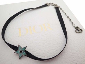 Christian Dior クリスチャンディオール チョーカー ネックレス シルバーｘブルーｘブラック 14069 レディース【中古】 e54001f