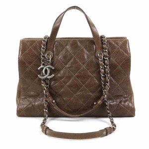 CHANEL シャネル マトラッセ ハンドバッグ ショルダーバッグ ブラウン 14057 レディース【中古】 e55434a