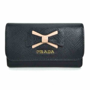 PRADA プラダ キーケース ブラック×ピンクベージュ 14054 レディース【中古】 h29347f