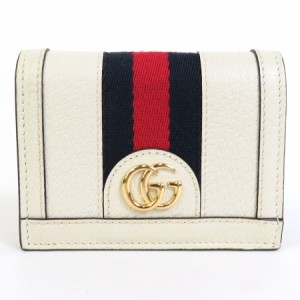 GUCCI グッチ GGマーモント 523155 二つ折り財布 オフホワイト/ネイビー/レッド 14056 ユニセックス【中古】 e55606i