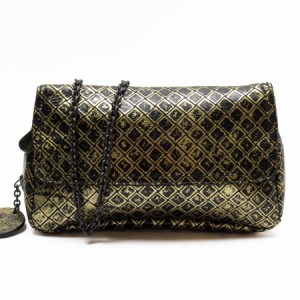 BOTTEGAVENETA ボッテガヴェネタ 斜め掛けショルダーバッグ ブラック×ゴールド 14054 レディース【中古】 g3638g