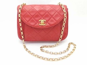 CHANEL シャネル マトラッセ 斜め掛けショルダーバッグ オレンジレッド 14062 レディース【中古】 e54055a