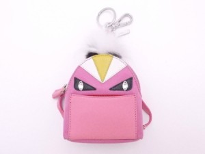 FENDI フェンディ モンスター チャーム キーリング ポーチ ピンクｘマルチカラー 14061 レディース【中古】 e54388