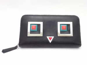 FENDI フェンディ ラウンドファスナー長財布 ブラックｘマルチカラー 14054 レディース【中古】 e54474g