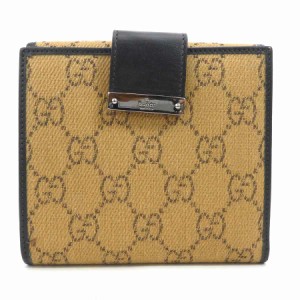 GUCCI グッチ GGキャンバス 74209 二つ折り財布 ベージュ/ダークブラウン 14059 ユニセックス【中古】 e56150f