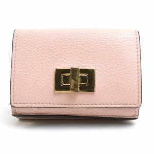 FENDI フェンディ 三つ折り財布 ライトピンク 14061 レディース【中古】 e56186a