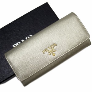 PRADA プラダ 1MH132 二つ折り長財布 ゴールド ユニセックス【中古】 t18975a