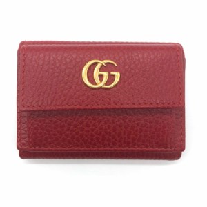 GUCCI グッチ GGマーモント 523277 三つ折り財布 レッド 14060 ユニセックス【中古】 z0110