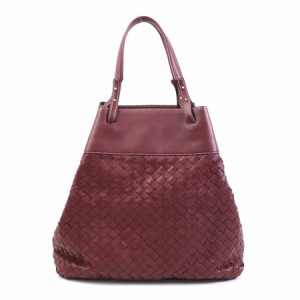 BOTTEGAVENETA ボッテガヴェネタ イントレチャート ハンドバッグ ボルドー 14070 レディース【中古】 99636g