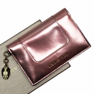 BVLGARI ブルガリ カードケース パスケース メタリックピンク 14061 ユニセックス【中古】 g3853g