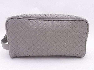 BOTTEGAVENETA ボッテガヴェネタ イントレチャート クラッチバッグ ライトグレー 14055 ユニセックス【中古】 e54754g