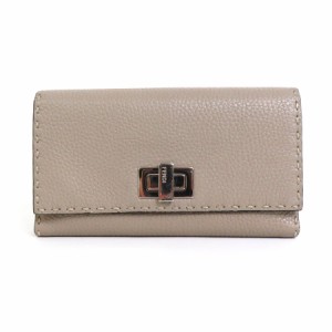 FENDI フェンディ セレリア 二つ折り長財布 グレージュ 14055 レディース【中古】 e56511a