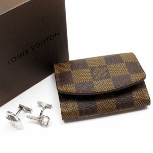 LOUIS VUITTON LOUIS VUITTON cuff links M65043 Silver Used mens damier LV  M65043