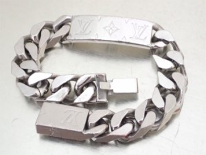 Louis Vuitton LOUIS VUITTON BRACELET CHAIN MONOGRAM SILVER LV LOGO M0919M