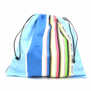 ロエベ LOEWE ポーチ 巾着バッグ DRAWSTRING POUCH コットンキャンバス ブラック/オフホワイト/マルチカラー ユニセックス 送料無料 e55680a